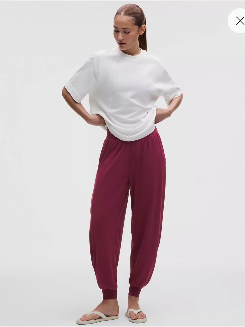 lululemon Rulu Drapey Oversized High-Rise Yoga Jogger Burgundy Bay - Medium